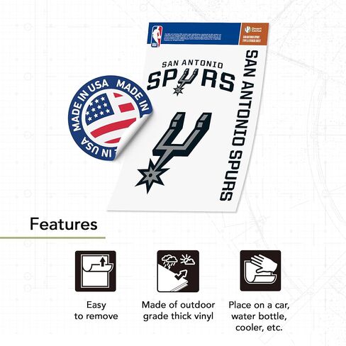 ملصق Desert Cactus San Antonio Spurs NBA مرخص رسميًا من الفينيل ملصق زجاجة مياه للكمبيوتر المحمول ودفتر قصاصات السيارة (النوع 5-1) in Saudi Arabia