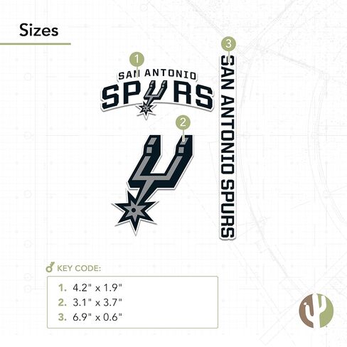 ملصق Desert Cactus San Antonio Spurs NBA مرخص رسميًا من الفينيل ملصق زجاجة مياه للكمبيوتر المحمول ودفتر قصاصات السيارة (النوع 5-1) in Saudi Arabia