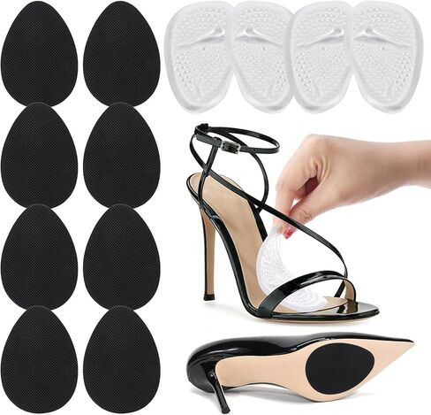 وسادات مشط القدم ومقابض أحذية للكعب - زوجان من وسائد كرة القدم و4 أزواج من مقابض الأحذية المضادة للانزلاق، وحشوات أحذية هلامية وأحذية مطاطية مضادة للانزلاق للكعب in Kuwait