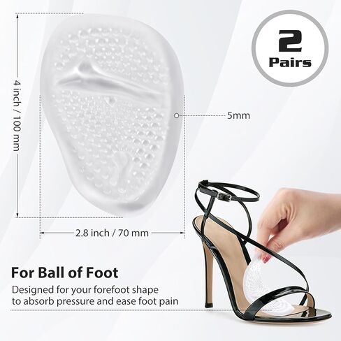 وسادات مشط القدم ومقابض أحذية للكعب - زوجان من وسائد كرة القدم و4 أزواج من مقابض الأحذية المضادة للانزلاق، وحشوات أحذية هلامية وأحذية مطاطية مضادة للانزلاق للكعب in Kuwait