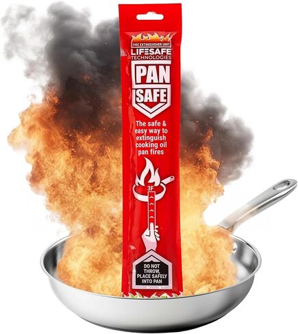 كيس إطفاء الحريق PanSafe من شركة LifeSafe Technologies | جهاز أمان من الحرائق غير سام وغير خطر وصديق للبيئة، مصنوع خصيصًا لإطفاء حرائق زيت الطبخ والشحوم في المطبخ in Kuwait