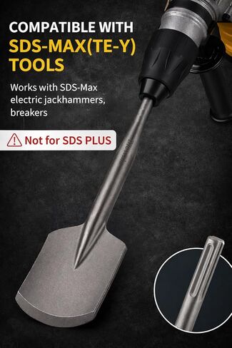 SDS Max Clay Spade Bit, 4.5" x 17" Heavy-Duty 40CrMo Steel Shovel Bit for Rotary Hammer & Demolition Hammer, for Digging Clay, Soil, Gravel, Sandstone & Landscaping in Saudi Arabia
