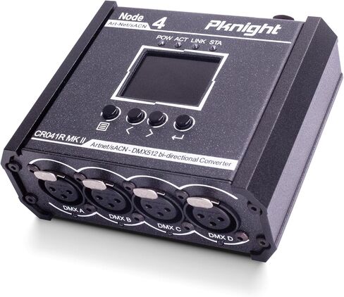 محول Pknight ثنائي الاتجاه Art-Net/sACN إلى DMX512 ذو 4 منافذ، عقدة مدمجة مع PowerCON وPoE وUSB-C لإضاءة المسرح in Kuwait