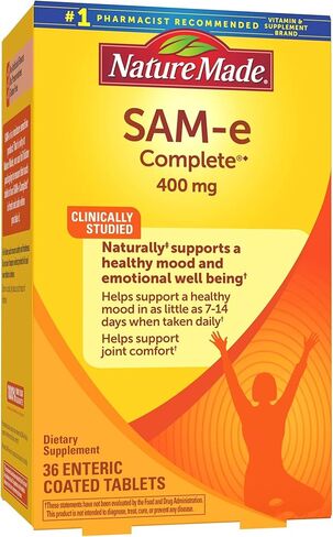أقراص SAM-e الكاملة 400 مجم، 36 حجمًا قيمًا، تدعم المزاج الصحي وراحة المفاصل in Saudi Arabia