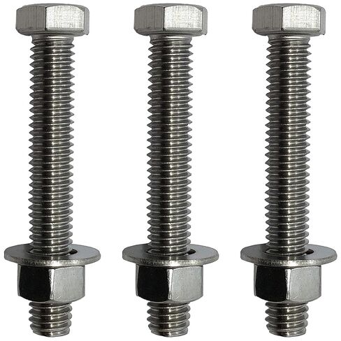 1/4" -20 x 6-304-Stainless Steel Bolts, Nuts & Washers - 18-8 HEX Head Bolt - 304 Grade. Interior-Exterior - Bolts + Nuts + Washers - 1/4 in x 6 in - Qty (10) in Saudi Arabia