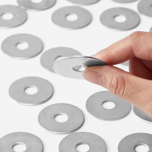 50 Pcs M6 Flat Washers - Galvanized Thickened Metal Spacers for Indoor & Outdoor Use Rustproof 6x20x1.5mm in Saudi Arabia