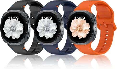3 حزمة رياضية نطاقات متوافقة مع Samsung Galaxy Watch 8 Band 40mm 44mm/Galaxy Watch 8 Classic 46mm Bands 2025 ، حزام مقاوم للماء من السيليكون الناعم لـ Samsung Watch 8/8 Classic Men Women in Saudi Arabia