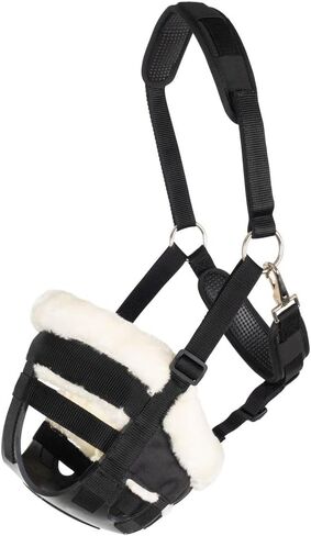 كمامة رعي مبطنة بالصوف من شنايدرز للخيول | تصميم قابل للتعديل ومريح مع تاج أمان قابل للفصل | حجم الحصان in Kuwait