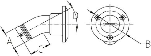 White Water 6006S-30 حشو سطح بزاوية غير قابلة للصدأ، 30 درجة، ماء، خرطوم 1-1/2 بوصة، شفة بقطر 3-1/2 بوصة in Kuwait