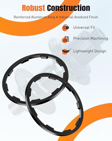Pawfly 9 Pcs Bike Cassette Spacer Kit, Aluminum Alloy Flywheel Hub Washer for 7/8/9/10/11 Speed Cassette, 6 Sizes – 1/1.5/1.85/2/2.18/2.35mm, Bicycle Flywheel Washer, MTB Road Bike Cassette Gasket in Saudi Arabia