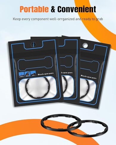 Pawfly 9 Pcs Bike Cassette Spacer Kit, Aluminum Alloy Flywheel Hub Washer for 7/8/9/10/11 Speed Cassette, 6 Sizes – 1/1.5/1.85/2/2.18/2.35mm, Bicycle Flywheel Washer, MTB Road Bike Cassette Gasket in Saudi Arabia