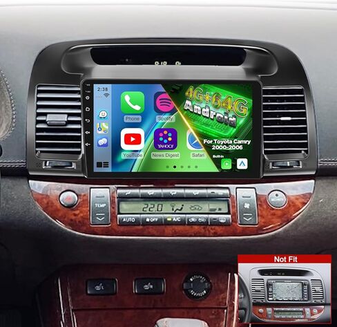 [2GB+64GB] راديو سيارة لتويوتا كامري 2000-2006 مع Carplay & Android Auto ، 9 بوصات شاشة تعمل باللمس Toyota Camry Car Stereo ، 1080p/Eq Audio/Bluetooth/FM RDS/SWC in Kuwait