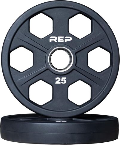 REP Fitness Urethane Coated Tri-Grip Olympic Barbell Weights - Sold in Pairs in Saudi Arabia