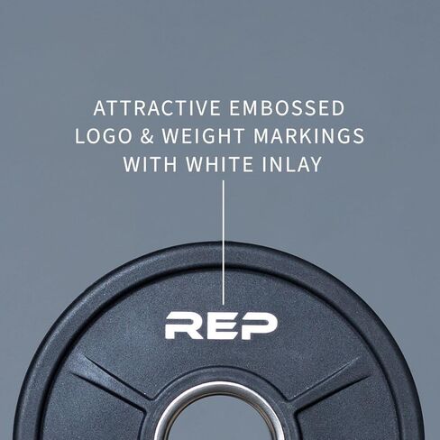 REP Fitness Urethane Coated Tri-Grip Olympic Barbell Weights - Sold in Pairs in Saudi Arabia