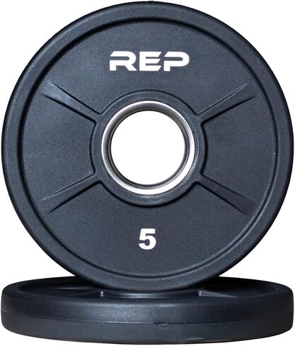 REP Fitness Urethane Coated Tri-Grip Olympic Barbell Weights - Sold in Pairs in Saudi Arabia