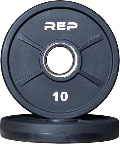 REP Fitness Urethane Coated Tri-Grip Olympic Barbell Weights - Sold in Pairs in Saudi Arabia