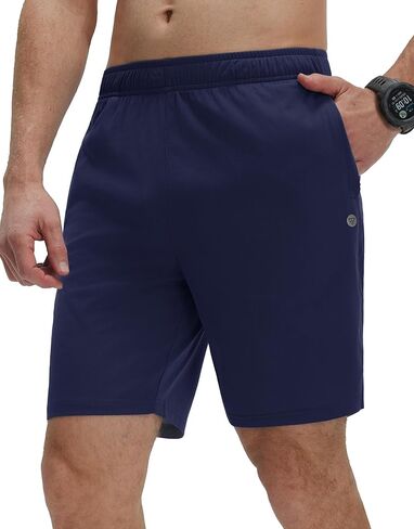 M MAELREG Men's Athletic Shorts with Zipper Pockets 7" Moisture Wicking Gym Workout Shorts for Men Lightweight Drawstring in Saudi Arabia
