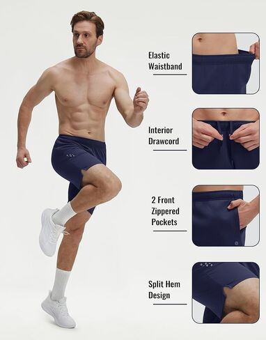 M MAELREG Men's Athletic Shorts with Zipper Pockets 7" Moisture Wicking Gym Workout Shorts for Men Lightweight Drawstring in Saudi Arabia