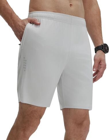 M MAELREG Men's Athletic Shorts with Zipper Pockets 7" Moisture Wicking Gym Workout Shorts for Men Lightweight Drawstring in Saudi Arabia