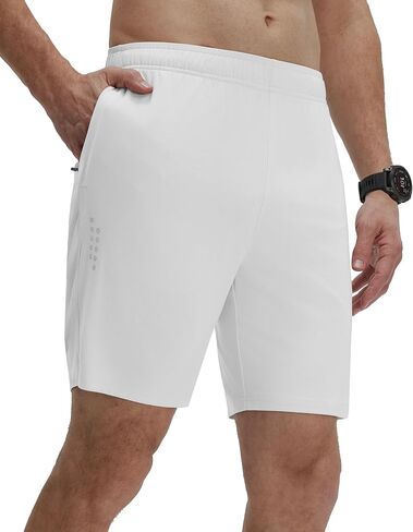 M MAELREG Men's Athletic Shorts with Zipper Pockets 7" Moisture Wicking Gym Workout Shorts for Men Lightweight Drawstring in Saudi Arabia