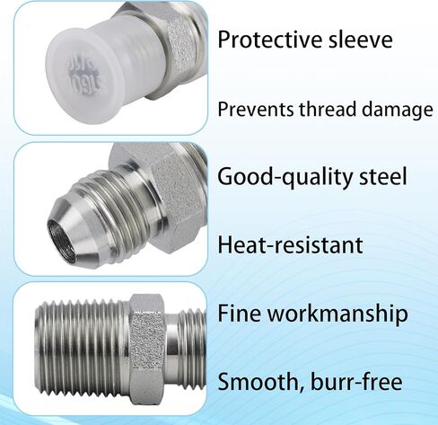 2pcs 3/8 Inch JIC Male Flare x 3/8 Inch NPT Hydraulic Hose Adapter, Pipe Adapter Connector Hydraulic Tube Fittings Accessories in Saudi Arabia