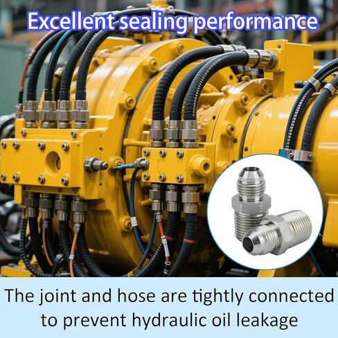 2pcs 3/8 Inch JIC Male Flare x 3/8 Inch NPT Hydraulic Hose Adapter, Pipe Adapter Connector Hydraulic Tube Fittings Accessories in Saudi Arabia