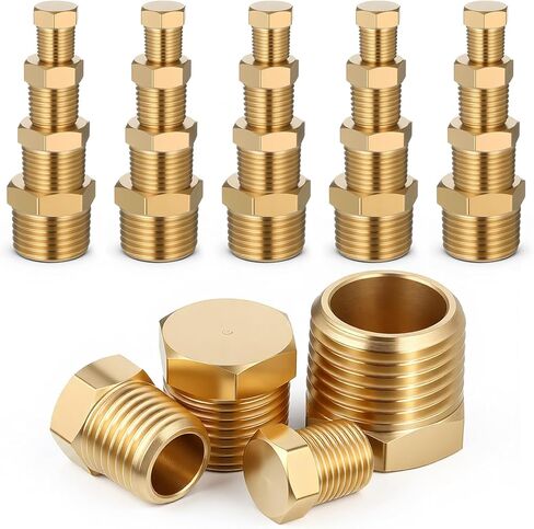 24 قطعة المقابس النحاسية تركيب النحاس عرافة الأنابيب التوصيل تركيبات أطقم 1/8 "1/4" 3/8 "1/2" NTP التوصيل ذكر الخيوط in Kuwait