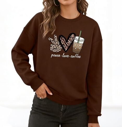 Sweatshirts Graphic for Women Cute Heart Print Crew Neck Long Sleeve Tops Fall Winter Hoodies Y2k Trendy Clothes in Saudi Arabia