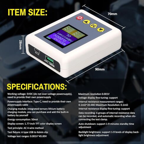 TS4520 Entry-Level Vole Internal Resistance Tester AC 4-Wire Kelvin Method Professional Vole Meter Internal Resistance Test Device in Saudi Arabia