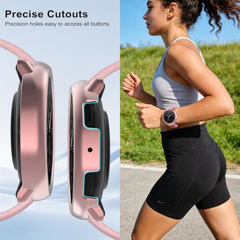 4-Pack Case Compatible with Amazfit Active 2 Smart Watch, Matte Hollow Design Hard PC Bumper Shell Cover Drop-Proof Protective Case for Amazfit Active 2 (Black+Starlight+Rosegold+Clear) in Saudi Arabia