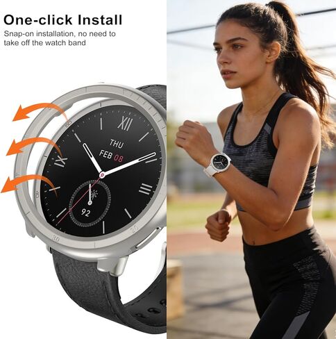 4-Pack Case Compatible with Amazfit Active 2 Smart Watch, Matte Hollow Design Hard PC Bumper Shell Cover Drop-Proof Protective Case for Amazfit Active 2 (Black+Starlight+Rosegold+Clear) in Saudi Arabia