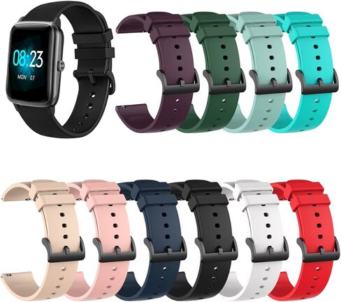 Bands Compatible for LIVIKEY 41mm Smartwatch Replacement Soft Silicone Waterproof Sport Strap for LIVIKEY 41mm Fitness Tracker Accessories in Saudi Arabia