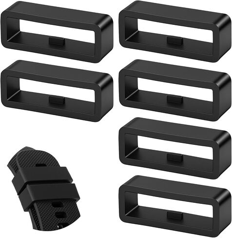 6 Pack Silicone Band Keepers for Garmin Instinct Series 22mm Replacement Loops for Instinct 2/2 Solar / 2 Esports / 1 Watch Strap Holder Black in Saudi Arabia