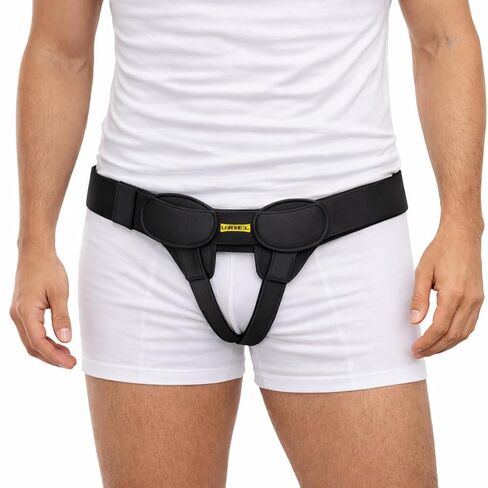 URIEL Left Side Hernia Belts for Men - Inguinal Hernia Belt for Men, Pre and Post Surgery Truss, Size Large, Black (39.8-44.5 Inches) in Kuwait