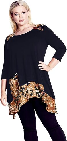 Avenue Women's Plus Size Shari Print Tunic in Saudi Arabia