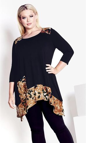 Avenue Women's Plus Size Shari Print Tunic in Saudi Arabia