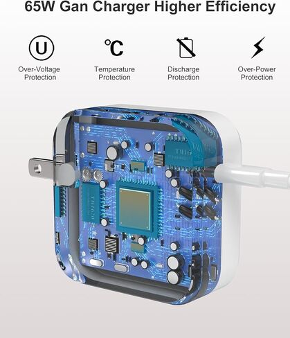 GAN 65W 45W USB -C شاحن متوافق مع LG GRAM LAPTOP - متوافق مع LG 15 "16" 17 "Series Series المحمول 15Z90N 14Z90N 17Z90N in Kuwait