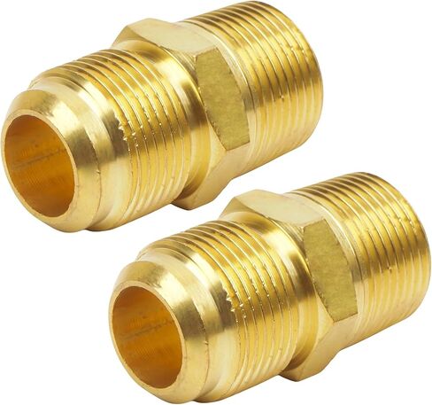2 قطعة محول نحاسي Signite 1/2 مضيئة إلى 1/2 NPT ذكر نصف اتحاد - مثالي لتركيبات البروبان، وغطاء الضغط، وتركيبات غاز البروبان - متين، موصل للسباكة in Kuwait