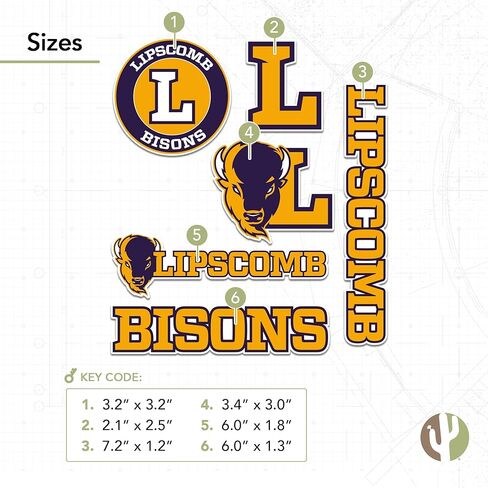 Desert Cactus Lipscomb University Sticker Bisonsr Vinyl Decals Laptop Water Bottle Car Scrapbook Sheet T2 (Type 2-2) in Saudi Arabia