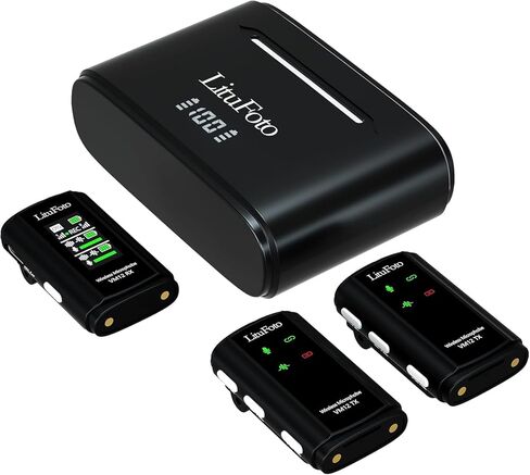 ميكروفون لافالير لاسلكي لأجهزة iPhone/Android/الكاميرا/الكمبيوتر الشخصي/الكمبيوتر المحمول مع قابس Lightning/USB-C/Plug، 48 كيلو هرتز، ميكروفون لإلغاء الضوضاء، بطارية 18 ساعة، يدعم تسجيل بطاقة ذاكرة سعة 32 جيجابايت لتسجيل الفيديو in Kuwait