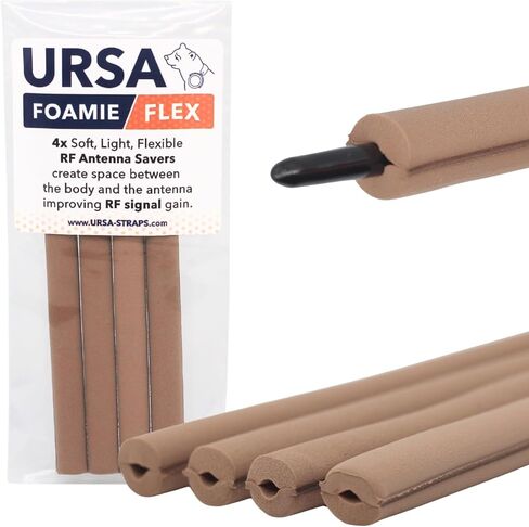 حافظات URSA Foamie Flex RF - حافظات RF رغوية مرنة للهوائيات والهوائيات - تحسين الإشارة وتقليل ضوضاء الملابس والحماية من العرق - عبوة من 4 قطع (أسود) in Kuwait