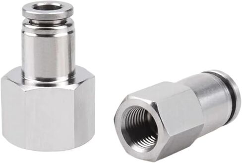 Pneumatic Connector 304 Stainless Steel PCF 1/8" 1/4" 3/8" 1/2" Thread Pneumatic Hose Pipe Quick Fitting 10Pcs(PCF6-03) in Saudi Arabia