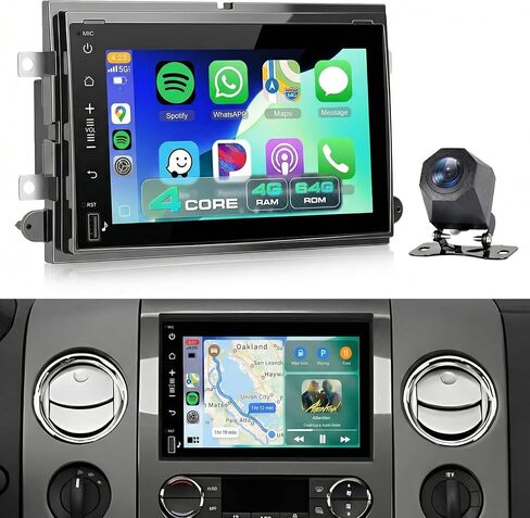4 Core+64g Android Car Radio for Ford F150 2004-2008 ، Ford F250/F350 2006-2014 ، مع Carplay Android Auto DSP ، 7 بوصة HD IPS شاشة اللمسات Bluetooth Car مع GPS wifi FM/RDS SWC كاميرا SWC in Saudi Arabia