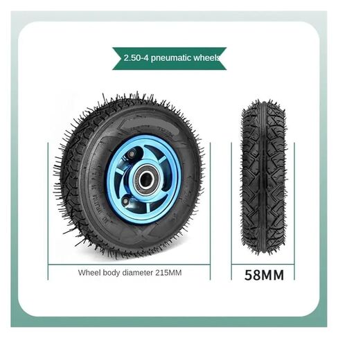 1 piece 8 inch Caster Rubber 2.50-4 Plastic Steel Pneumatic Wheel in Saudi Arabia