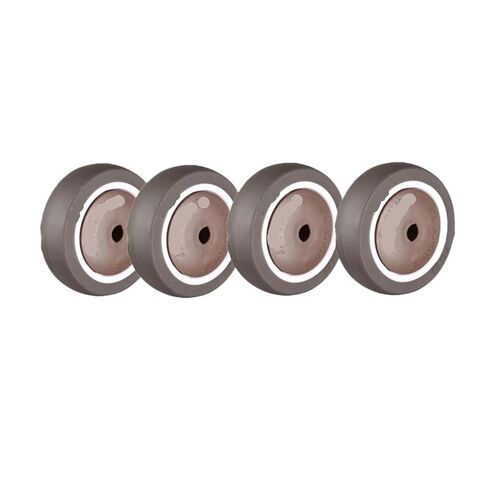 4 Pieces/lot 2-inch Brown Reinforced Single Caster TPE Rubber Wheel wear-Resistant Silent Accessory Pulley in Saudi Arabia