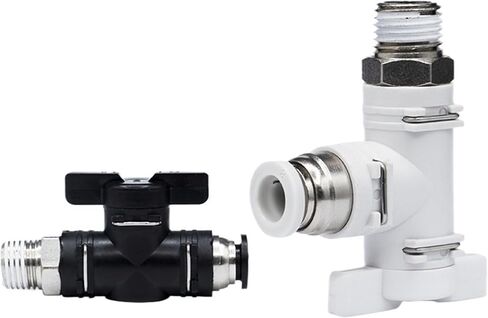 Pneumatic Connector BC8-02/BL Switch Valve Threaded Straight And Bent Air Flow Control Ball Quick 2Pcs(Black BC HandValve8-01) in Saudi Arabia