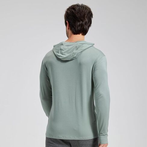 netdraw Men's Ultralight Bamboo Viscose Performance Hoodie, Soft Breathable UPF 50+ Long Sleeve Hiking Shirt in Saudi Arabia