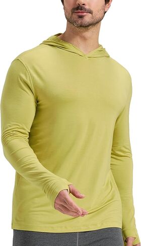 netdraw Men's Ultralight Bamboo Viscose Performance Hoodie, Soft Breathable UPF 50+ Long Sleeve Hiking Shirt in Saudi Arabia