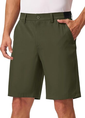 Rdruko Men's 9" Golf Casual Shorts 5 Pockets Lightweight Water Resistant Quick Dry Stretch Hiking Dress Work Shorts in Saudi Arabia