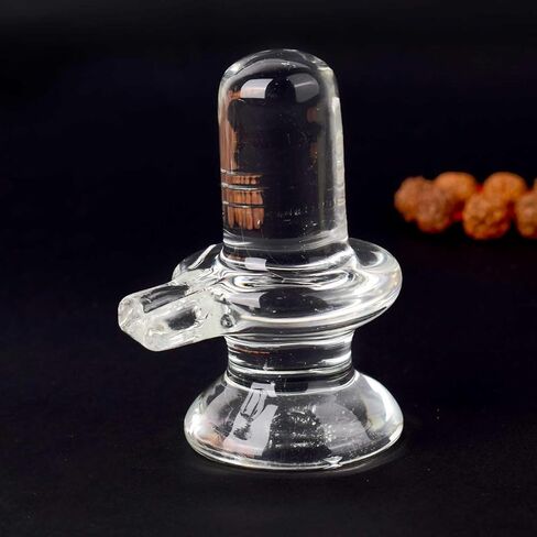SATVIK 2-2.5 INCH Crystal Shiva Lingam l Pure Sphatik Quartz Shivling for Pooja, Meditation & Devotion l Decorative Showpiece for Gifting l Healing Stones l Car Dashboard Items (Size 3) in Saudi Arabia